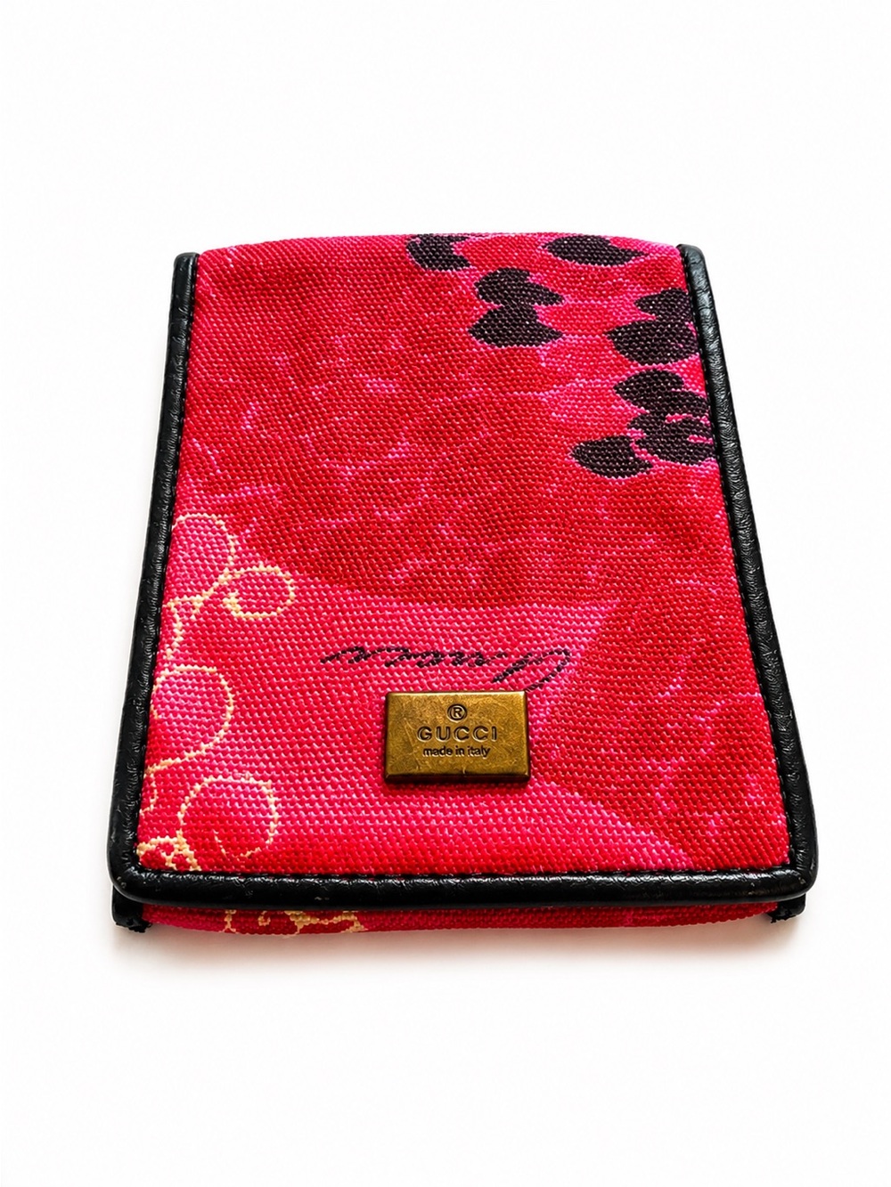Tom Ford Gucci Red/Pink Print Logo Condom Wallet 2000 HTF Collector’s Piece